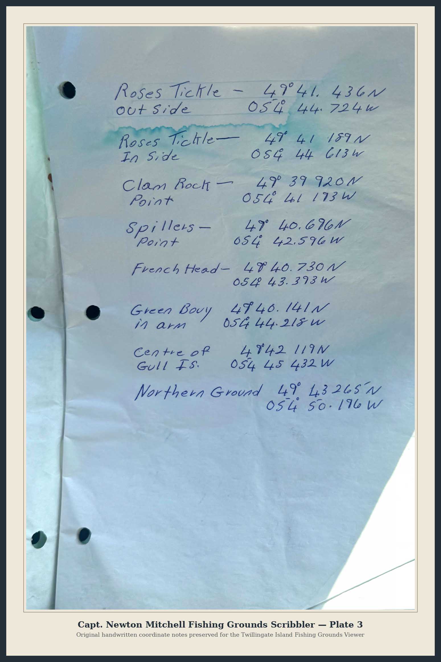 Capt. Newton Mitchell fishing grounds scribbler plate 2